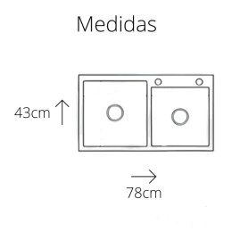 Cuba Gourmet Dupla Quadrada 78x43cm em aço inox - Construinox